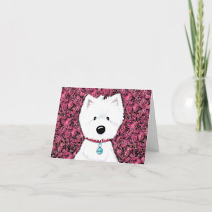 KiniArt Westie Impressions Floral Bedankkaart