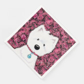 KiniArt Westie Impressions Floral Servet (Hoek)