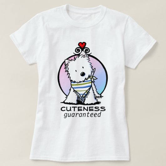 KiniArt Westie in Scarf T-shirt (Design voorkant)