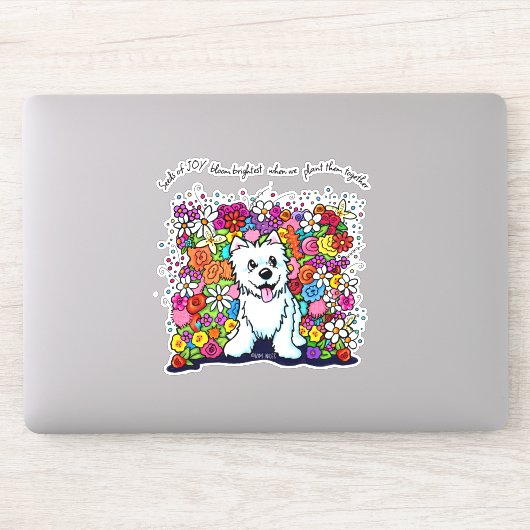 KiniArt Westie Joyful Garden Sticker (Computer)