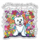 KiniArt Westie Joyful Garden Sticker (Voorkant)