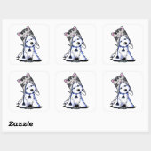 KiniArt Westie Kat Vierkante Sticker (Vel)