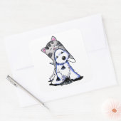 KiniArt Westie Kat Vierkante Sticker (Envelop)