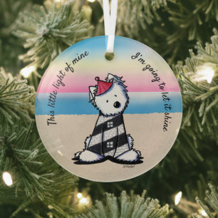 KiniArt Westie Lighthouse Glas Ornament