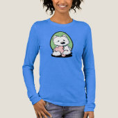 KiniArt Westie met bot Tri-Blend Shirt (Voorkant)