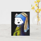 KiniArt Westie met parelkaart Kaart (Gele Bloem)
