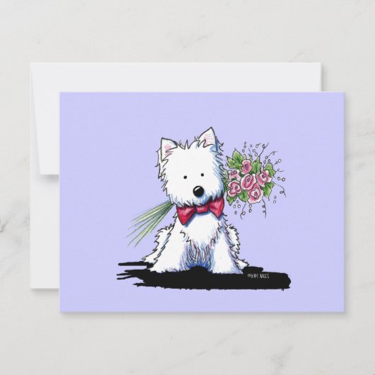 KiniArt Westie Mr Pawfect Platte Uitnodigingen (Voorkant)