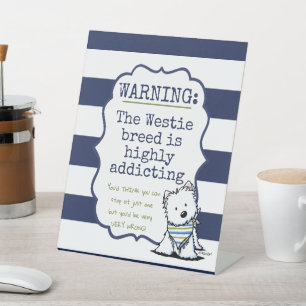 KiniArt Westie Nautical Mok Reclamebord Met Voetstuk