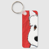 KiniArt Westie over rood Sleutelhanger (Voorkant)