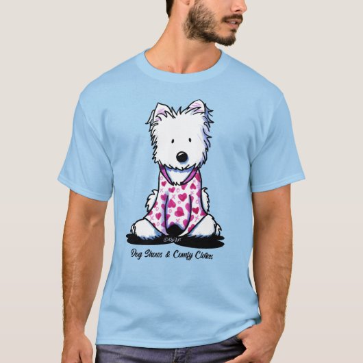 KiniArt Westie PJs Saint Valentin T-Shirt (Devant)