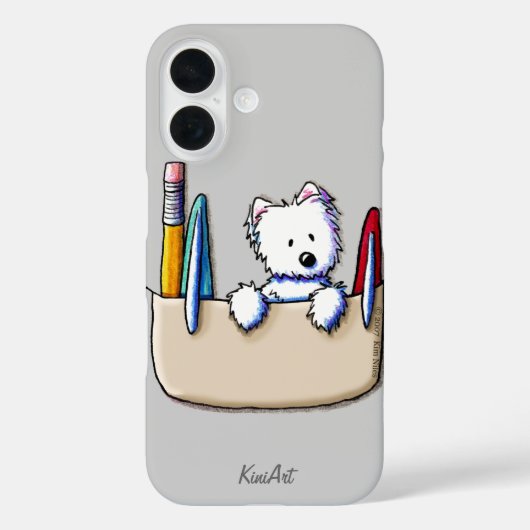 KiniArt Westie Pocket Protector Case-Mate iPhone Case (Achterkant)