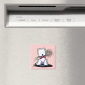 KiniArt Westie Saint-Valentin Magnet (In Situ (Lave-vaisselle))