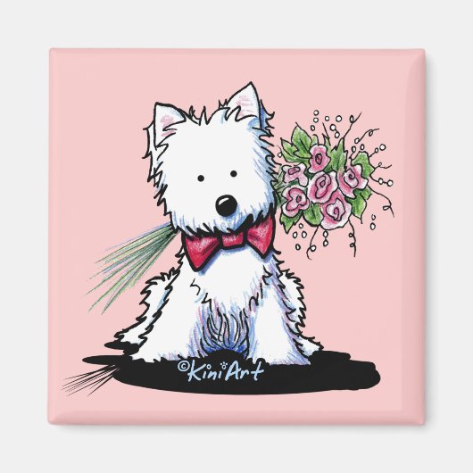 KiniArt Westie Saint-Valentin Magnet (Devant)