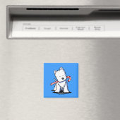 KiniArt Westie Sucre de canne Cutie Magnet (In Situ (Lave-vaisselle))