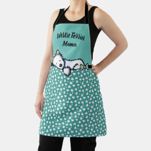 KiniArt Westie Terrier All-Over Print Apron Schort