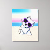 KiniArt Westie Terrier Beach Dog Canvas Afdruk (Voorkant)