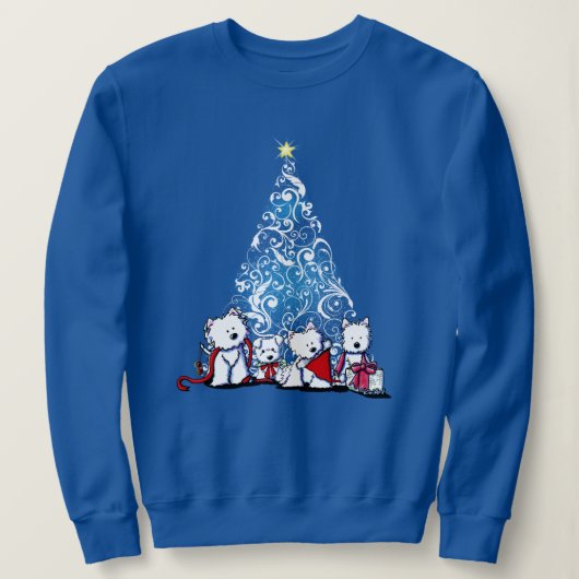 KiniArt Westie Terrier Kerstmis Trui (Design voorkant)