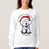 KiniArt Westie Terrier Sweatshirt de Noël (Devant)
