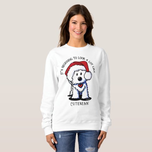 KiniArt Westie Terrier Sweatshirt de Noël (Devant entier)