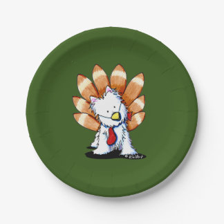 KiniArt Westie Thanksgiving Papier Borden Papieren Bordje