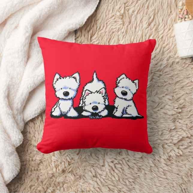 KiniArt Westie Trio Kussen (Deken)