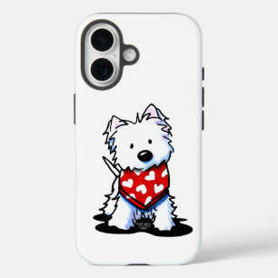 KiniArt Westie Valentijn iPhone 16 Hoesje