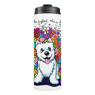 KiniArt Westie Vrolijke Tuin Thermosbeker