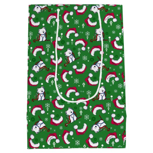 KiniArt Westies kerstcadeau Medium Cadeauzakje (Achterkant)
