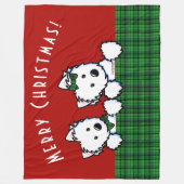 KiniArt Westies Kerstmis Fleece Deken (Voorkant)