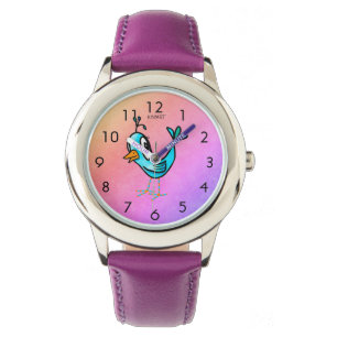 KiniArt Whimsical Little Bird Watch Horloge