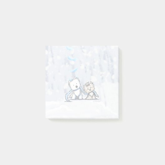 KiniArt Winter Terriers Post-it Notes (Voorkant)