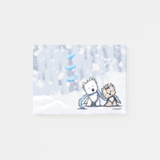 KiniArt Winter Terriers Post-it® Notes (Voorkant)