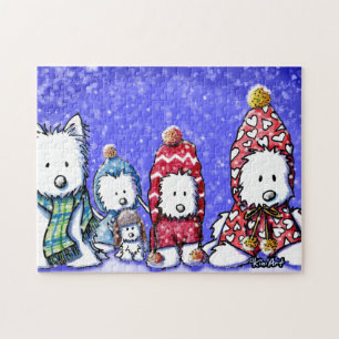 KiniArt Winter Westies Jigzaag Puzzle Legpuzzel