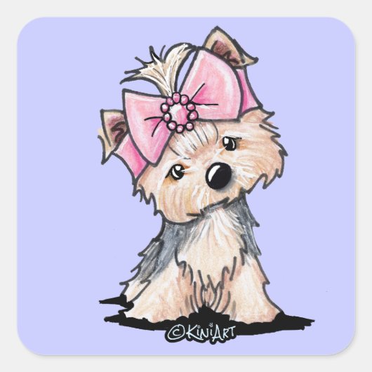KiniArt Yorkie Gem Vierkante Sticker (Voorkant)