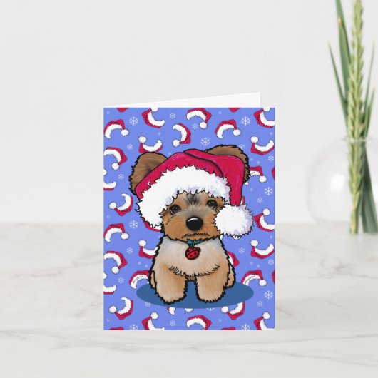KiniArt Yorkie Terrier Chien Cartes de Noël (Devant)
