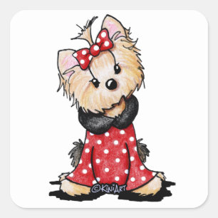 KiniArt Yorkie Valentijn Vierkante Sticker