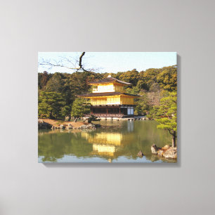 Kinkaku-ji 金 閣 寺 tempel van het gouden paviljoen canvas afdruk