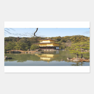 Kinkaku-ji 金 閣 寺 tempel van het gouden paviljoen rechthoekige sticker