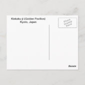 Kinkaku-ji (Golden Pavilion) Briefkaart (Achterkant)