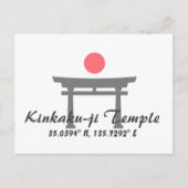 Kinkaku-ji Temple Latitude Longitude Briefkaart (Voorkant)
