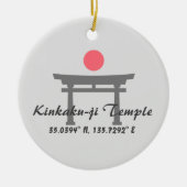 Kinkaku-ji Temple Latitude Longitude Keramisch Ornament (Voorkant)