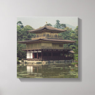 Kinkaku-tempel gewijd aan het geheugen canvas afdruk
