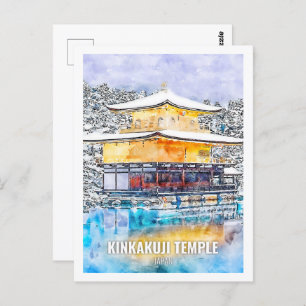 Kinkakuji Temple Japan Travel Waterverf Sketch Briefkaart