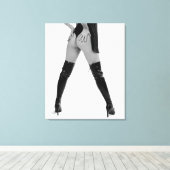 Kinky Black boots Canvas Afdruk (Insitu (Houten vloer))