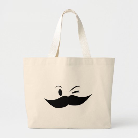 Kinky Mustache Grote Tote Bag (Voorkant)