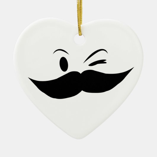 Kinky Mustache Keramisch Ornament (Voorkant)