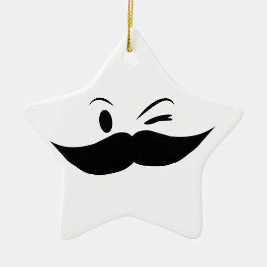 Kinky Mustache Keramisch Ornament (Voorkant)