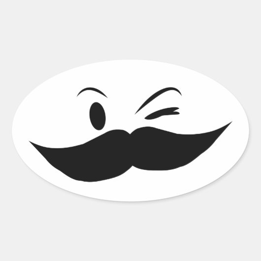 Kinky Mustache Ovale Sticker (Voorkant)