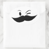 Kinky Mustache Ovale Sticker (Tas)
