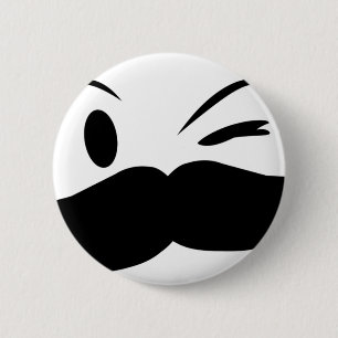 Kinky Mustache Ronde Button 5,7 Cm
